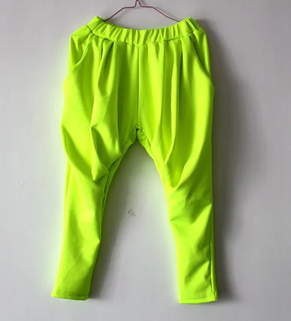 2016 new Boys fashion sports Fluorescent green long pants kids clothes