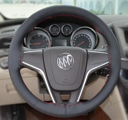 

universal Cowhide Leather car Steering Wheel Cover ,DIY steering-wheel racing covers volante omp black for qashqai 36cm 38cm