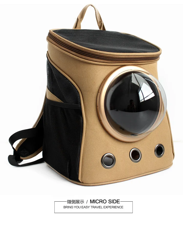 

New Fashion Canvas Pet Space Capsule Shaped Pet Carrier Breathable Pet Backpack Dog Outside Travel Bag Portable Cat Bags CL245