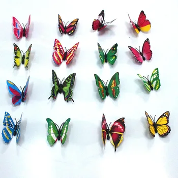 

7cm Wedding Party Simulation Stereo 3D Butterfly Refrigerator Wall Sticker Single Layer Mixed Color Magnet Pin Butterfly