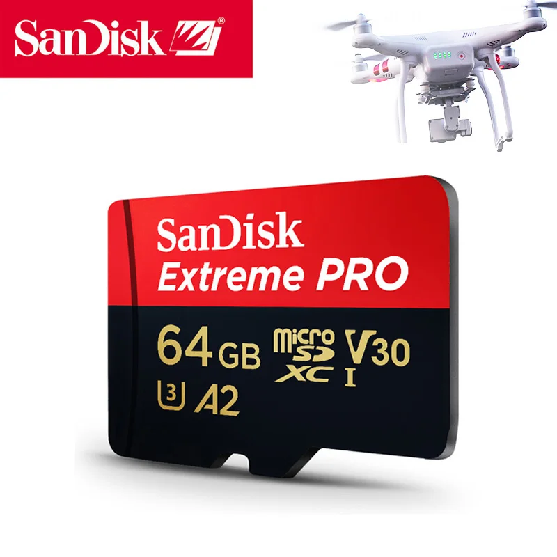 Sandisk extreme pro Micro SD карта скорость чтения до 170 МБ/с./с 64 Гб U3 V30 A2 флэш-память TF памяти 4K