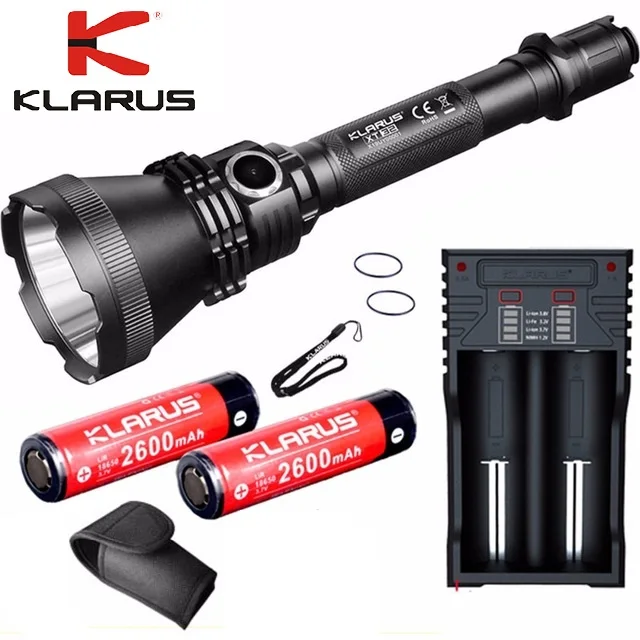 

KLARUS XT32 CREE XP-L HI V3 LED Flashlight 1200lm max beam distance up to 1000 meters with battery and charger