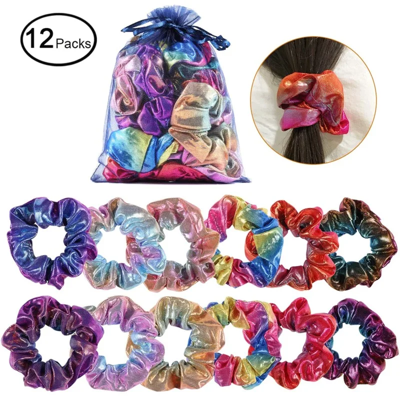 New lady rainbow elastic hair rope Colorful Multi-color Metal color Gradient color Vibrant hair ring Female hair accessories New lady rainbow elastic hair rope Colorful Multi-color Metal color Gradient color Vibrant hair ring Female hair accessories