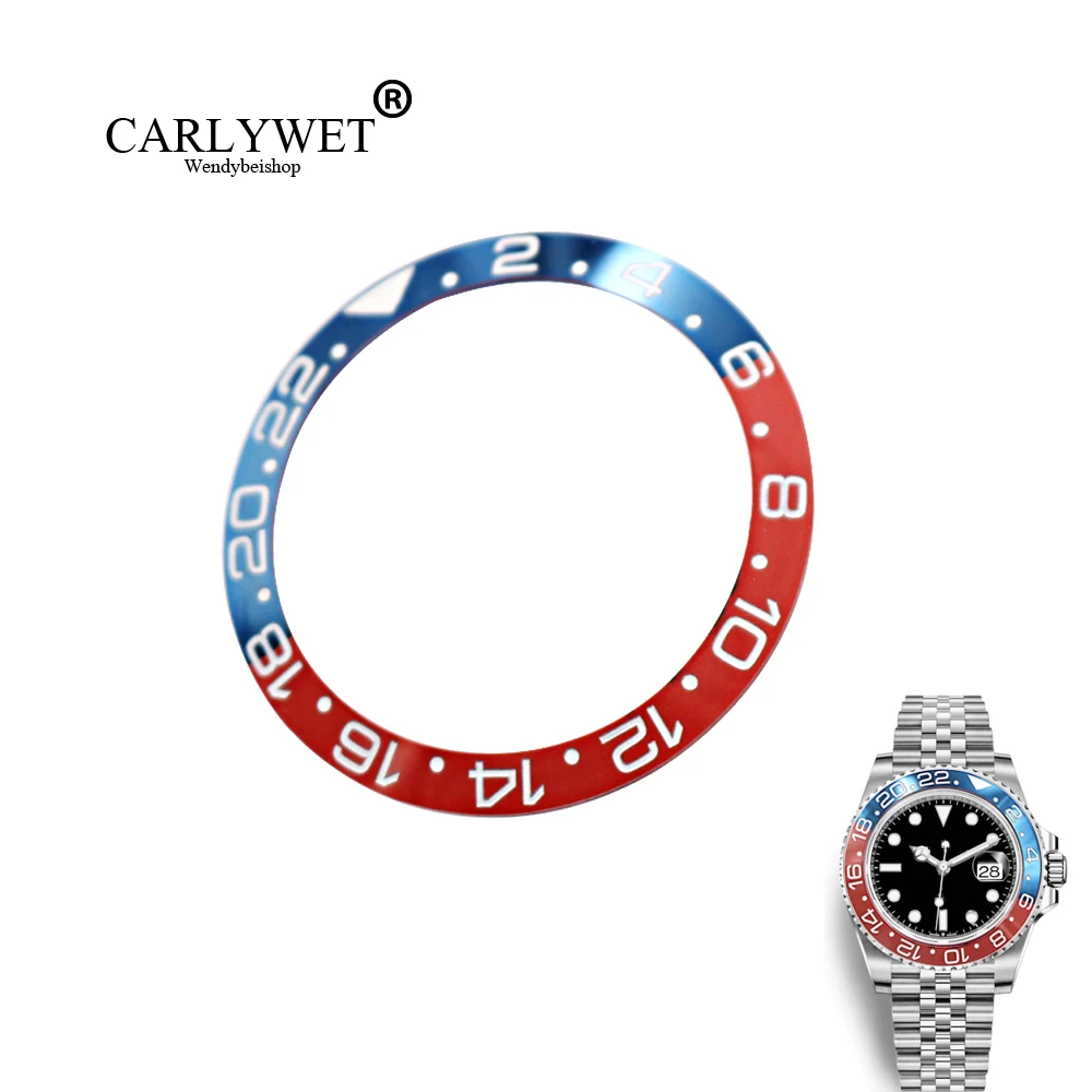 

CARLYWET High Level Black/Blue Red Replacement Pure Ceramic Bezel Insert For Watch GMT-Master II 116710B Batman