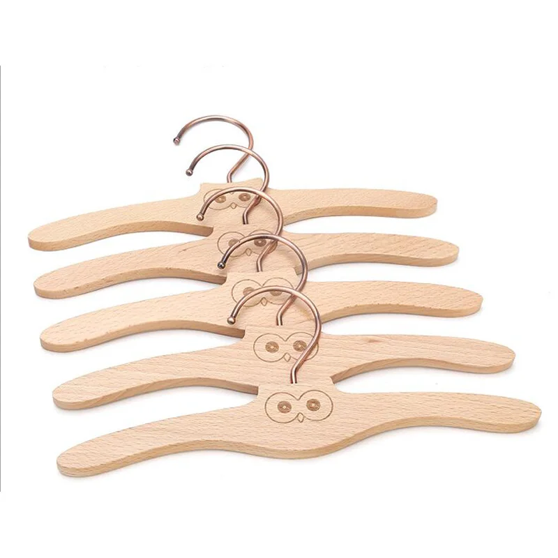 27cm Top Baby Wooden Hanger Owl Figure Children Wood Hangers in
