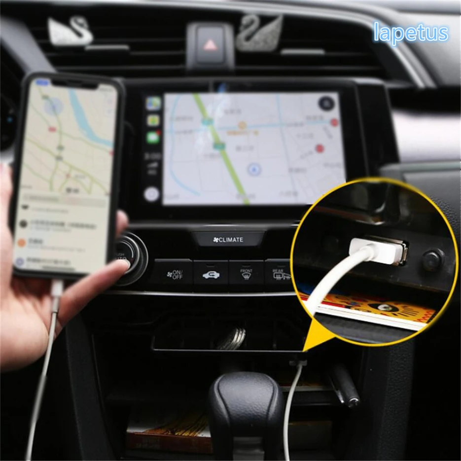 

Lapetus Center Control Storage Coin Container Multi-grid Box Cover Kit Fit For Honda Civic 2016 2017 2018 2019 Upgraded Version