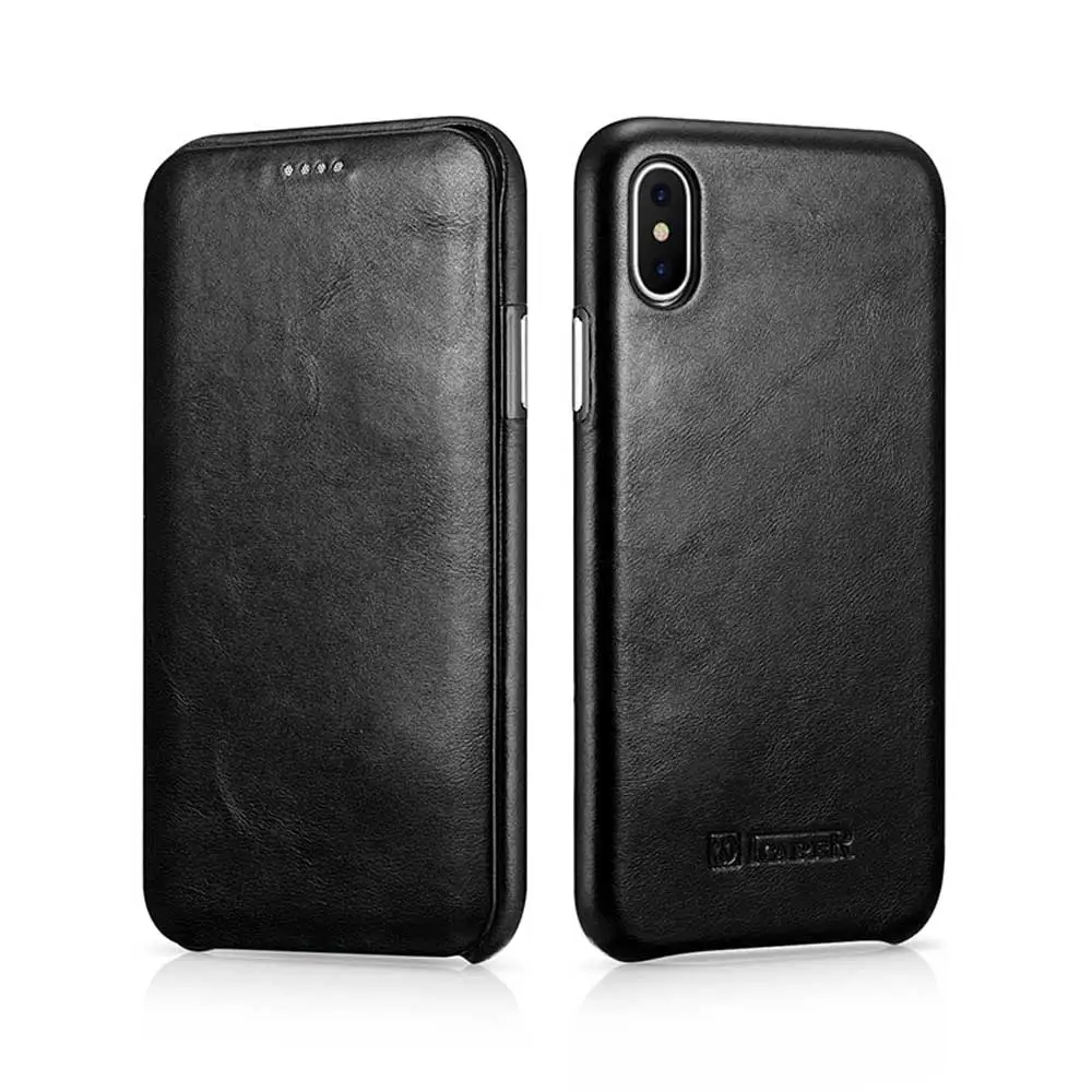 Ретро Тонкий Воловья кожа Натуральная флип чехол для iPhone X XR бизнес настоящая