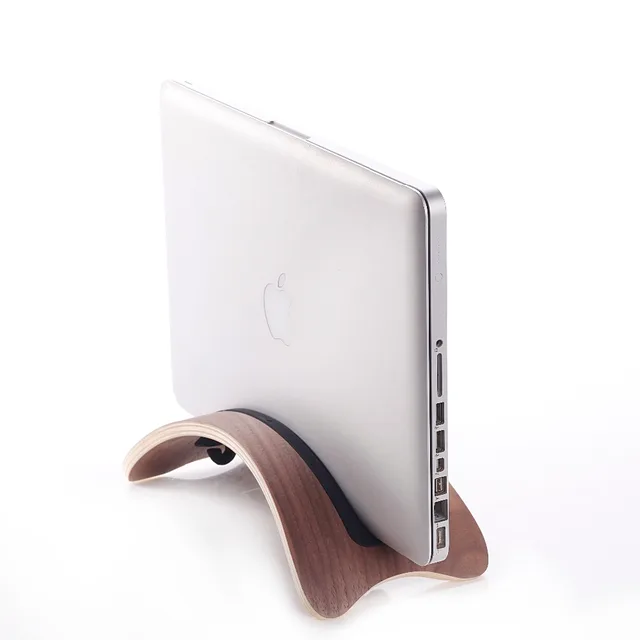 wooden Vertical Laptop Stand Adjustable Desktop Holder Erected Space