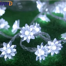 IWHD цветы светодиодный Рождество освещение, свадебные украшения Праздничная лампа светодиодный гирлянда для рождественской елки огни День рождения