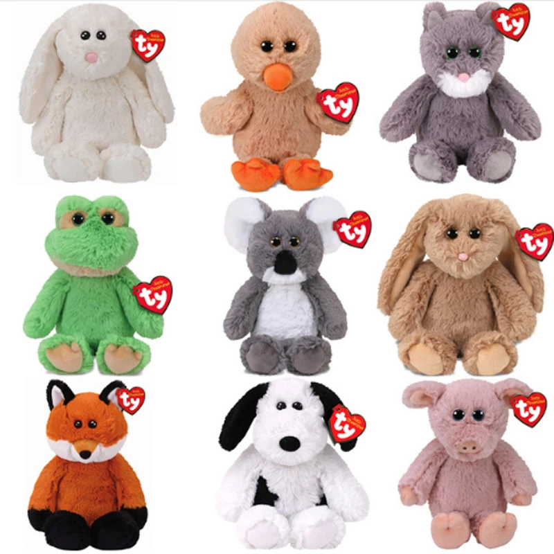 

Ty Attic Treasures 6" 15cm Bunny Duck Koala Cat Fox Frog Dog Plush Regular Stuffed Animal Collectible Doll Toy