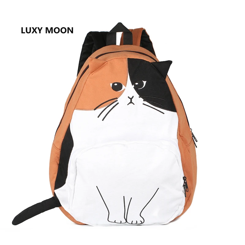 

sac a dos Mochila Ears Cat Cute School Backpacks for Teenage Girls Animal Prints Embroidery Large Capacity Women's Bagpack 435