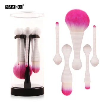 

MAANGE 5pcs New Mini Makeup Brushes Set Cosmetic Power Foundation Concealer Eyes Shadow Beatuy Make Up Brush Tool Kit Red