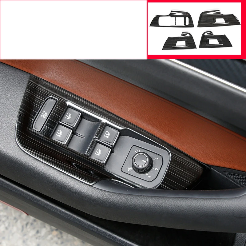 

lsrtw2017 carbon fiber stainelss steel car window control panel trims for volkswagen arteon 2017 2018 2019