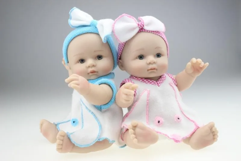Новый 25 см мини полный Силиконовый Reborn Baby Doll прекрасный овец Костюмы может ввести в воду Обувь для девочек Подарки Brinquedos bonecas