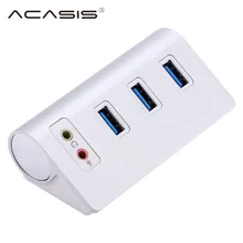 Acasis HS0047 Алюминий сплава USB Высокоскоростной Разветвитель USB 2,0 3,0 концентратор 4 Порты и разъёмы концентраторы с звуковая карта Микрофон для Macbook ПК