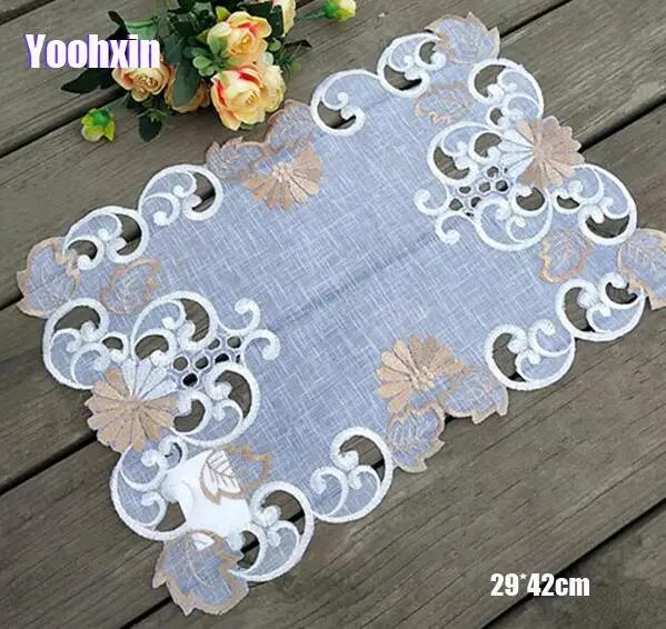 

2019New lace place table mat cloth pad embroidery cup mug drink doily dining tea coffee coaster Christmas glass placemat kitchen