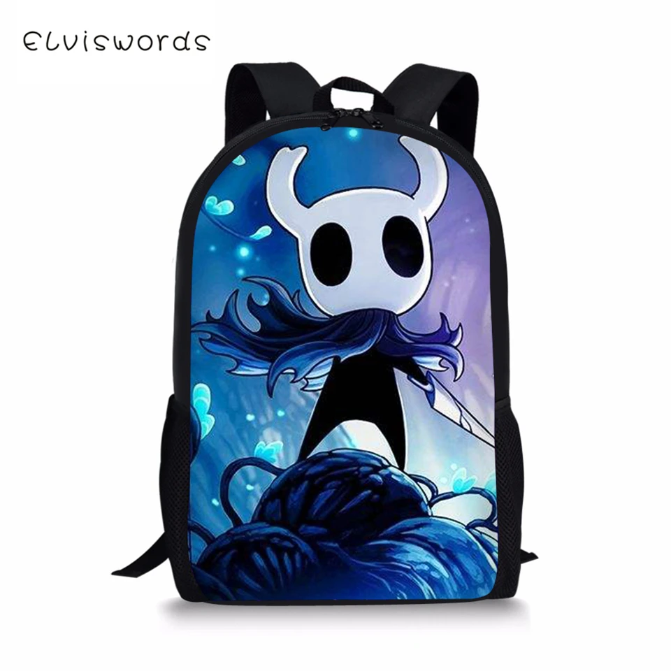 

ELVISWORDS Children's Backpack Hollow Night Prints Pattern Kids Fashion Travel Backpack Cartoon Design School Backpack for Boys