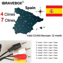 CCCam действительный 12 месяцев AM Испания Португалия Newccam 7Clines для Freesat V8 супер DVB-S2 спутниковый ресивер V7HD V8 Finder