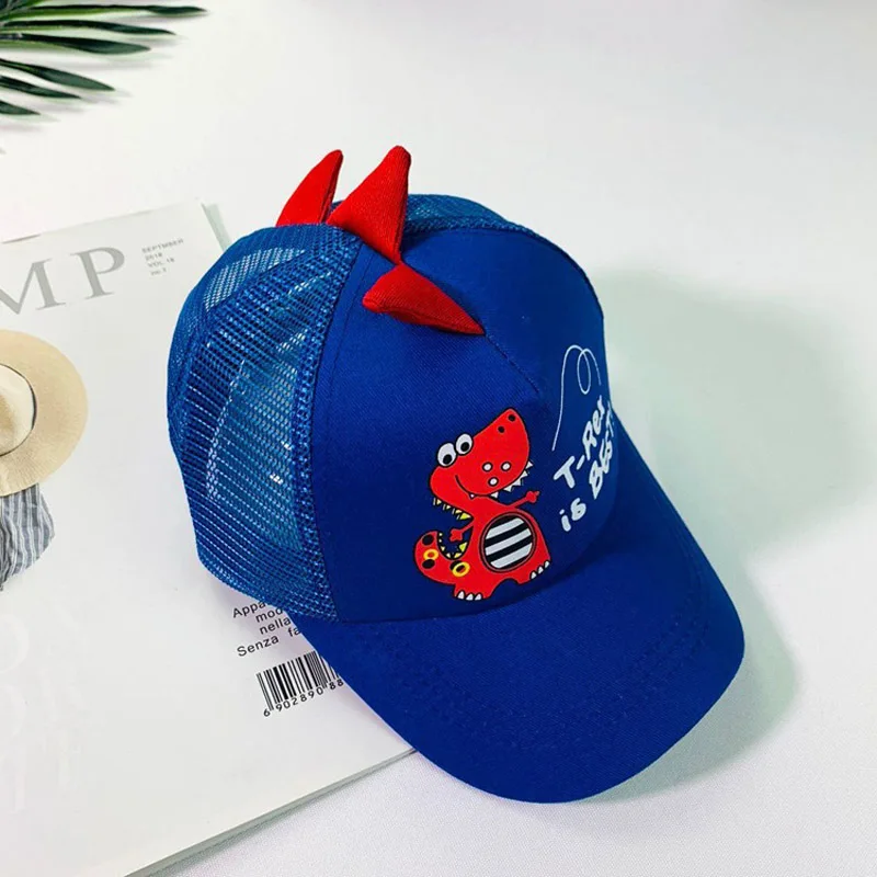 Doitbest 2-8 سنة الصيف الأطفال قبعة بيسبول الفتيان الفتيات الكرتون ديناصور Snapback شبكة الاطفال الهيب هوب قبعة قبعة واقية من الشمس