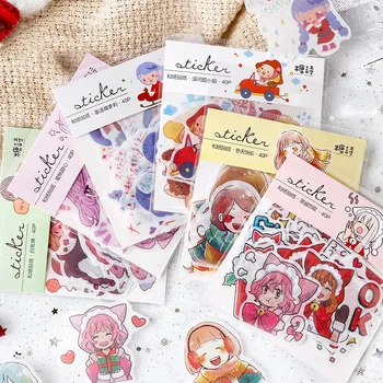 

40pcs/pack Cartoon Girl Cute Stickers Scrapbook Stickers Decoration DIY Album Diary Planner Stickers Bullet Journal Stickers