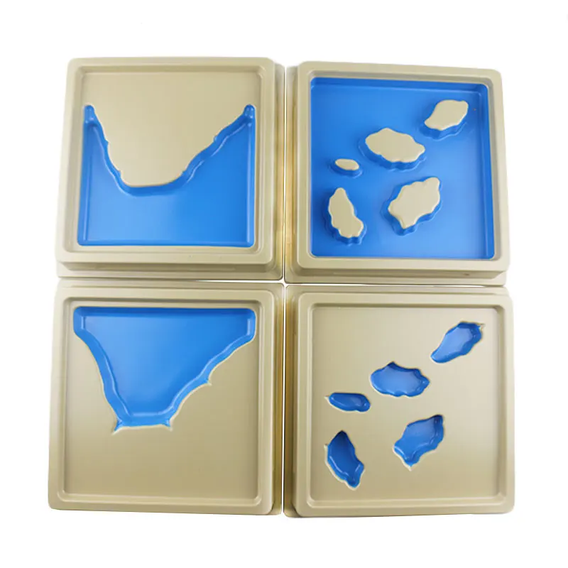  Wooden Montessori Toys Baby 2Nd Set Of Land And Water Form Trays Educational Early Learning Toys Fo