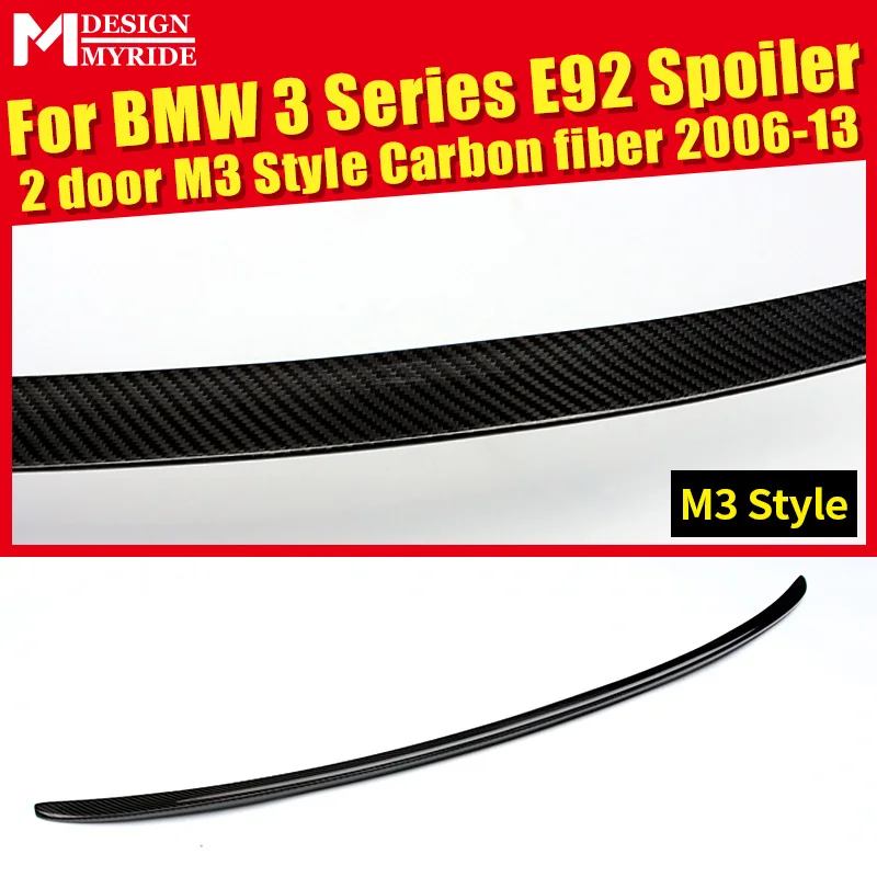 

Rear Spoiler M3 Style For BMW E92 2-Door 320i 328i 325i 323i 330 335 Carbon Fiber Rear Spoiler Rear Trunk Wing car styling 06-13