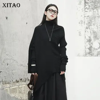 

[XITAO] 2018 Autumn New Women Korea Turtleneck Full Sleeve Casual Knitted Sweater Female Pullover Solid Color Sweater GWY3039