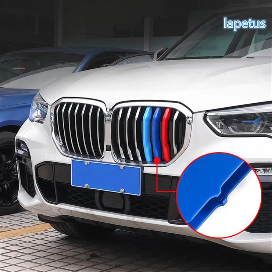 

Lapetus Tricolor Front Head Face Grille Grill Strip Decoration Bumper Stripes Cover Trim 3 Pcs Plastic Fit For BMW X5 G05 2019