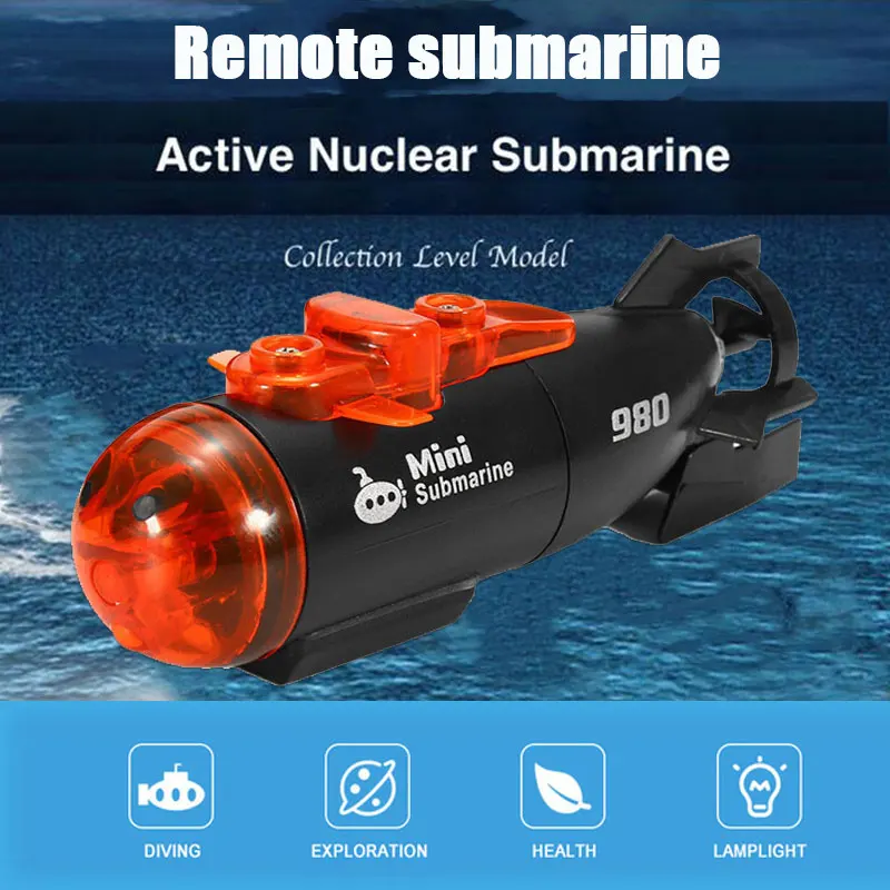 Инновационные Rc подводных лодок міпітип высокое Скорость светодиодный свет Инфракрасный 4 Каналы Скорость Лодка на дистанционном управлении Drone модель подарок игрушка детская