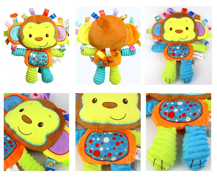 Игрушка для новорожденных плюшевая погремушка детские куклы-компаньоны Развивающие игрушки для детская кроватка мобильные детские игрушки животные слон лев цыпленок