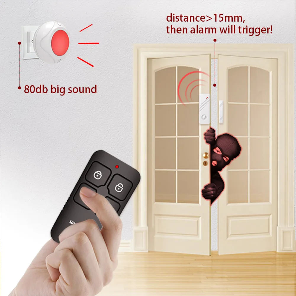 Wolf-Guard JD-11 Wireless Home Security Alarm System DIY Kit Indoor LED Flashing Siren Motion Detector Burglar Alarm System Wolf-Guard JD-11 Wireless Home Security Alarm System DIY Kit Indoor LED Flashing Siren Motion Detector Burglar Alarm System