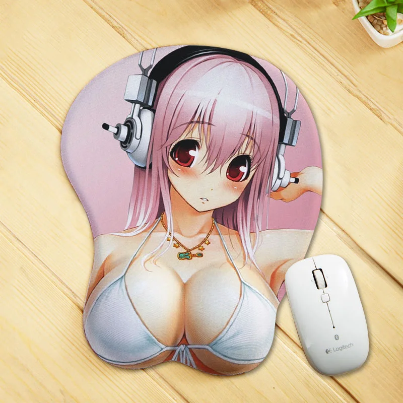 215*255*23 мм мультфильм каваи сексуальные аниме 3D коврик для мыши груди силиконовые