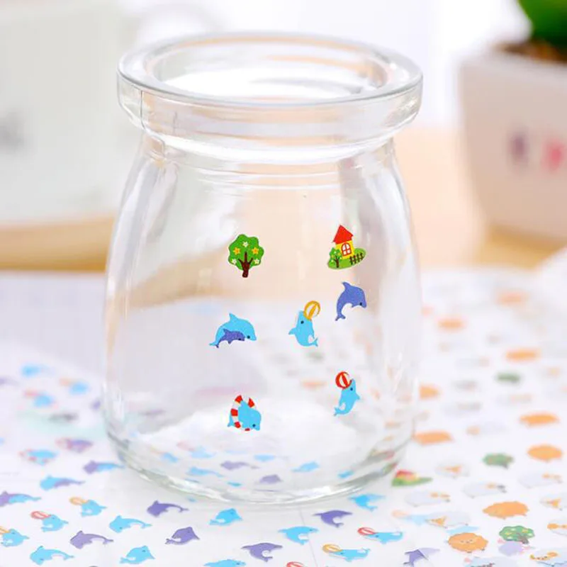 مصغرة الكرتون لطيف ملصقا الطفل مسمار ملصقا مانيكير Kawaii الحيوان DIY ألبوم يوميات المحمول حلية للهاتف القصاصات ملصقا