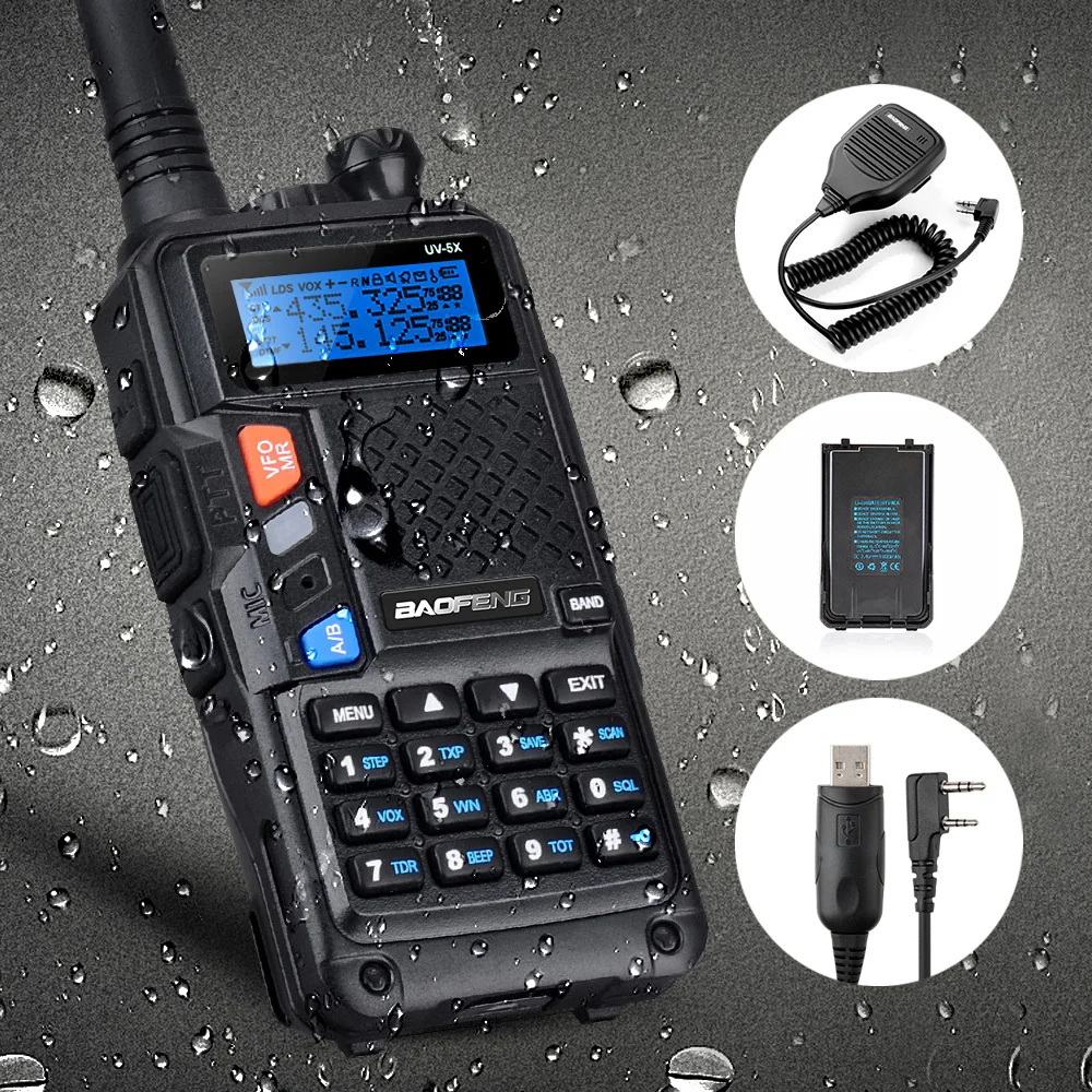 bilder für Baofeng uv-5x uhf + vhf dual band zwei-wege-radio fm + programmierkabel kompatibel mit win10 mac + lautsprecher + orignial uv-5x batterie bilder für Baofeng uv-5x uhf + vhf dual band zwei-wege-radio fm + programmierkabel kompatibel mit win10 mac + lautsprecher + orignial uv-5x batterie