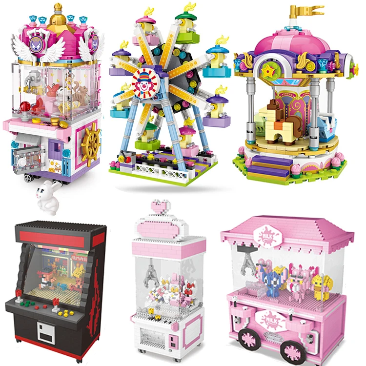 

2018 Street Fighter Ferris Wheel Model Building Kits Mini Diamond Blocks Model Girls Child Toys Bricks