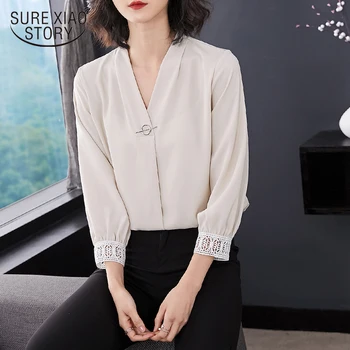 

Nine-cent sleeved snow spinning 2019 new product Korean version loose show thin gas jerseys women's spring autumn shirts 2052 50