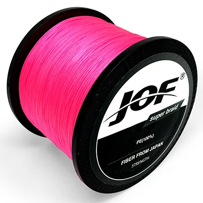 JOF 8 Strands 1000M 500M 300M PE Braided Multifilament Fishing Line Japan Multicolour Fishing Weave Extreme Super Strong Pink