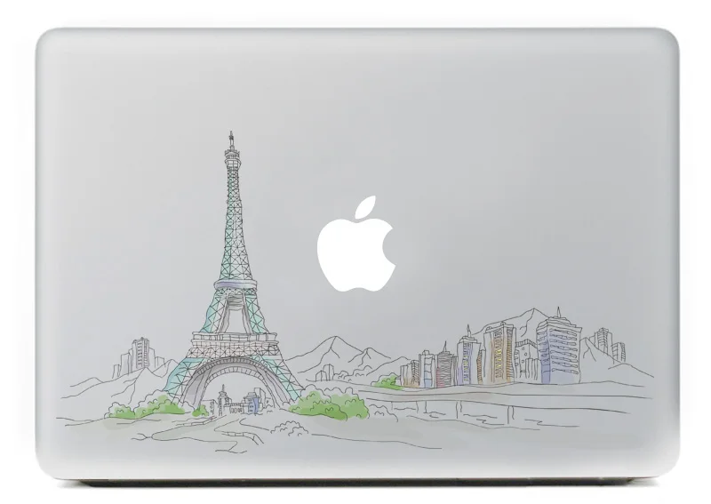 

Partial Vinyl Decal Laptop Skin Elegant Floral Ferris Wheel Landscape Personality Patterns Sticker Cover For All Macbooks