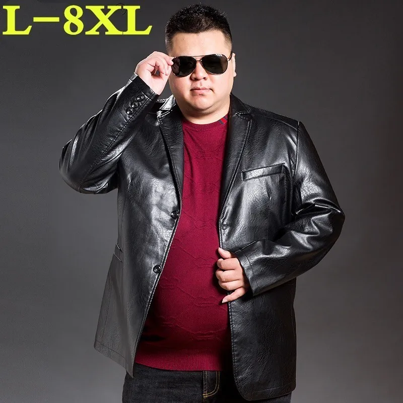 Новинка пальто для деловых людей размер 8XL 7XL 6XL 5XL отдыха искусственная кожа