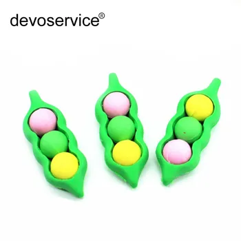 

New 3Pcs Cute Kawaii Vegetable Rubber Cartoon Pea Pod Eraser Pencil Erasers For Kids Gifts Stationery School Office Supplies