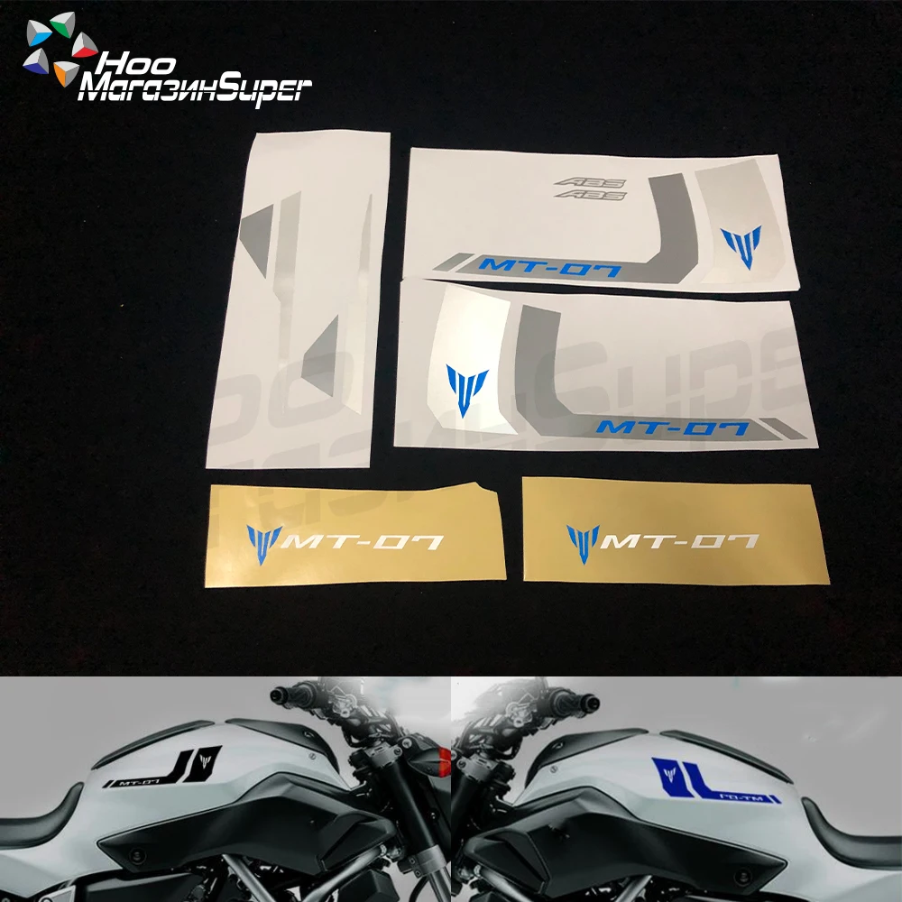 

Black white Fit for YAMAHA MT 07 MT07 Decals Reflective Stickers Rim Stripes MT-07 High Quality Motorcycle Racing Sticker DIY