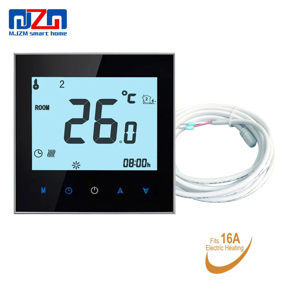 MJZM 16A-1000 программируемый термостат для теплого пола 95-240 В с ЖК-сенсорным экраном комнатный регулятор температуры для теплого пола