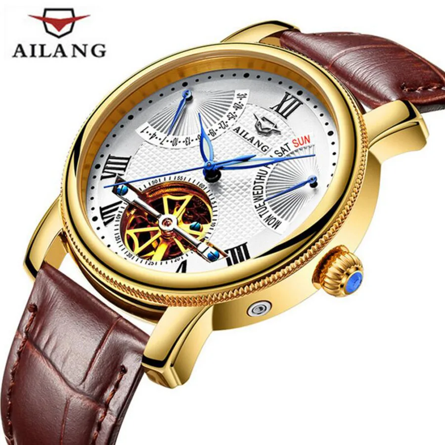 AILANG Mens Watches Top Brand Luxury Tourbillon Watches Sapphire