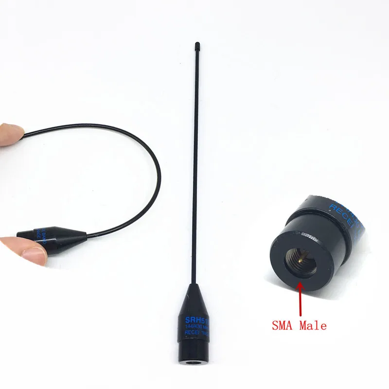 Новая Оригинальная двухдиапазонная антенна SRH519 SMA Male UHF VHF тонкая мягкая для раций