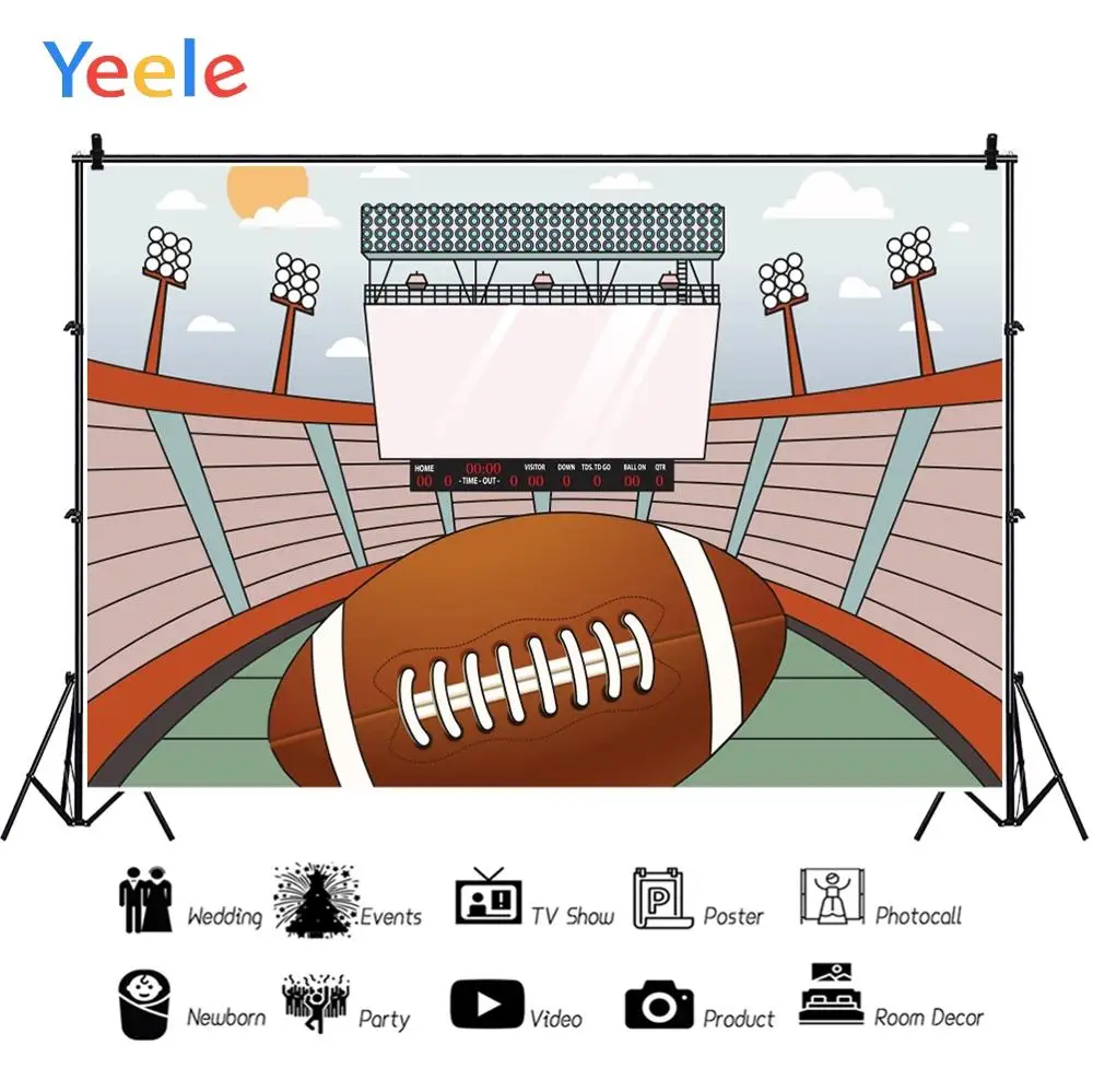

Yeele Football Sports Field Birthday Party Baby Personalized Photography Backdrops Photographic Backgrounds For Photos Studio
