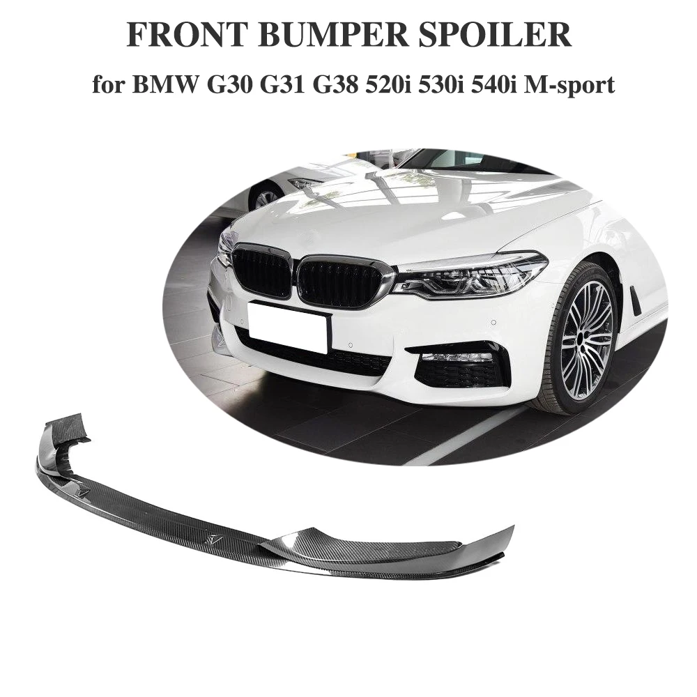 

Carbon Fiber Front Bumper Lip Spoiler Splitters Apron for BMW 5 series G30 G31 G38 520i 530i 540i M-sport Bumper 2017 2018