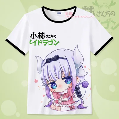Новая футболка Kobayashi san Chi no Maid Dragon, футболка для костюмированной вечеринки, аниме Maid Kanna, летние хлопковые футболки - Цвет: 17