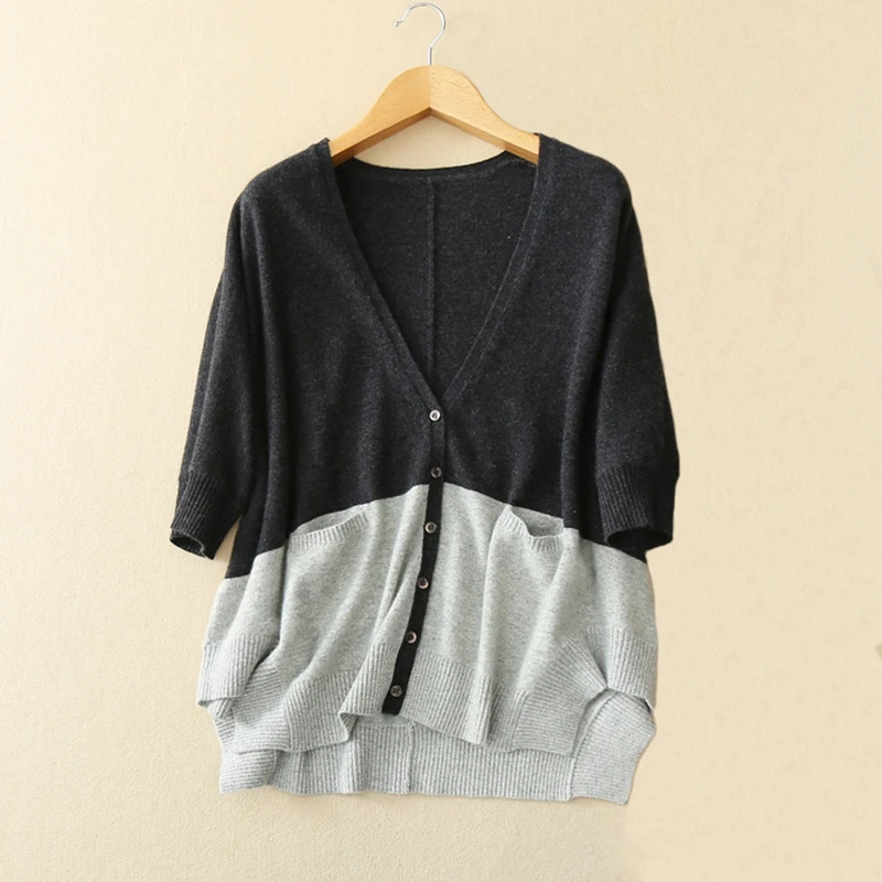 

Cardigan Plus Size 2018 100% Pure Cashmere Womens Cardigan Loose Sweater Long Sleeve Knitted V-neck Women Cashmere Cardigan Coat