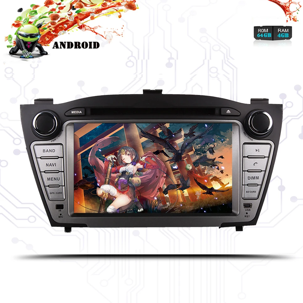 Best 2 din Android 9.0 car radio Stereo for HYUNDAI IX35 New Tucson 2009-2015 car dvd player gps navi with 4G RAM 64G ROM Map Car PC 2