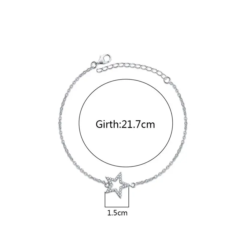 DALARAN Мода 925 стерлингового серебра CZ кристаллическая звезда браслет для девочек в Корейском стиле браслет из цепочек ювелирные изделия подарок на день Святого Валентина